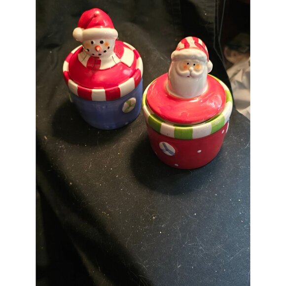 Santa & Snowman Ceramic Holiday Cookie Jars By Royal Norfolk - Picture 3 of 5